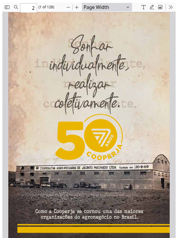 Livro Cooperja 50 anos
